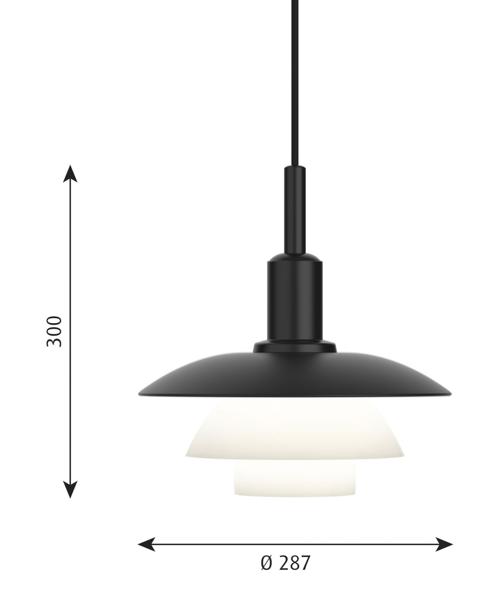 PH 5/5 Pendant light Pendelleuchte SCHWARZ / GLAS Louis Poulsen EINZELSTÜCK