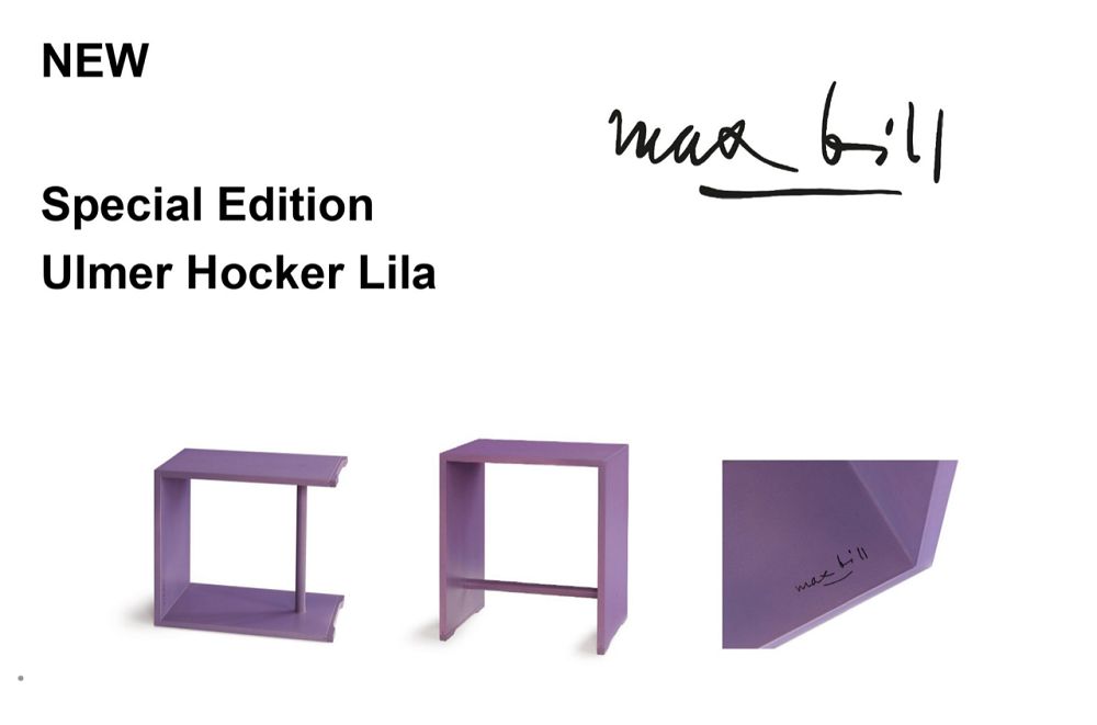 Ulmer Hocker Max Bill Lila LIMITED EDITION wb form