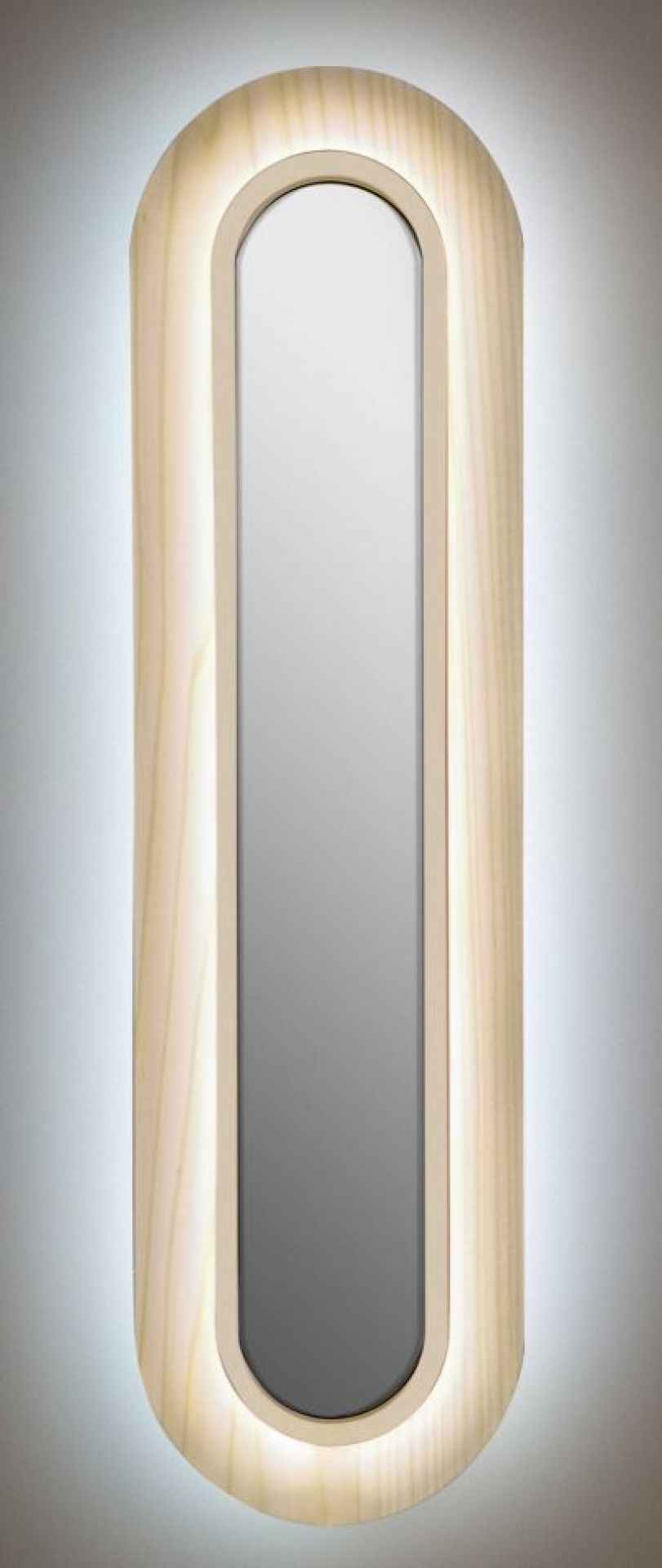 Lens LED Wandleuchte oval gestreckt Metallring in elfenbeinweiß LZF Lamps