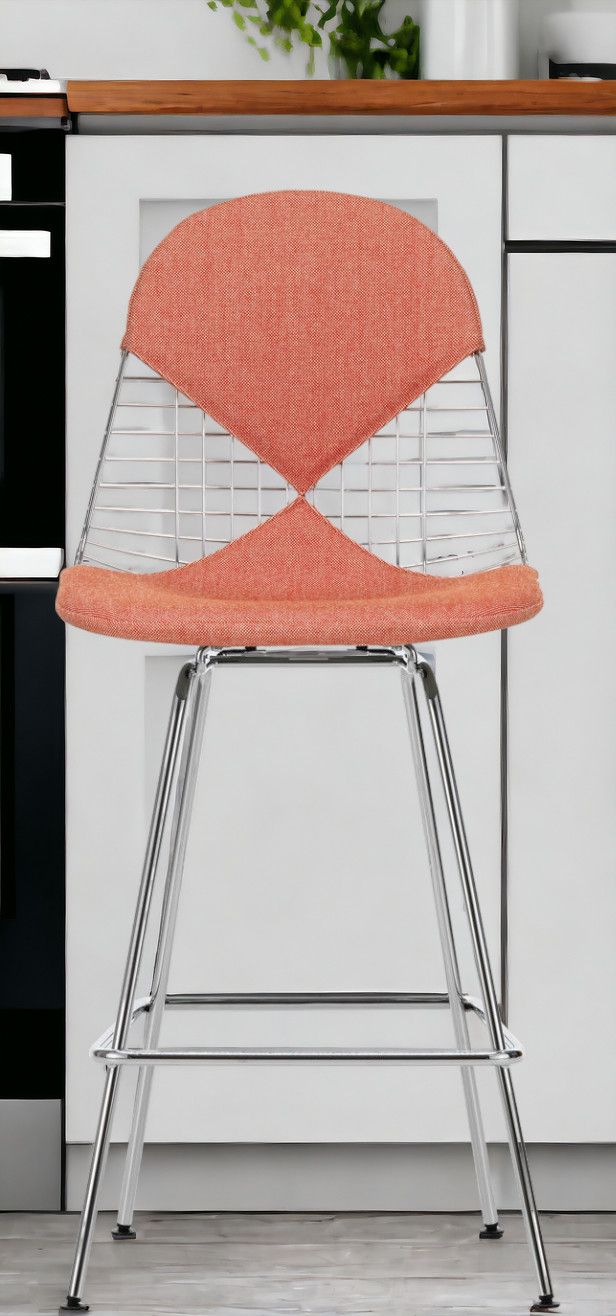 Eames Wire Bar Stool Barhocker Medium mit Sitz- und Rückenpolster Vitra