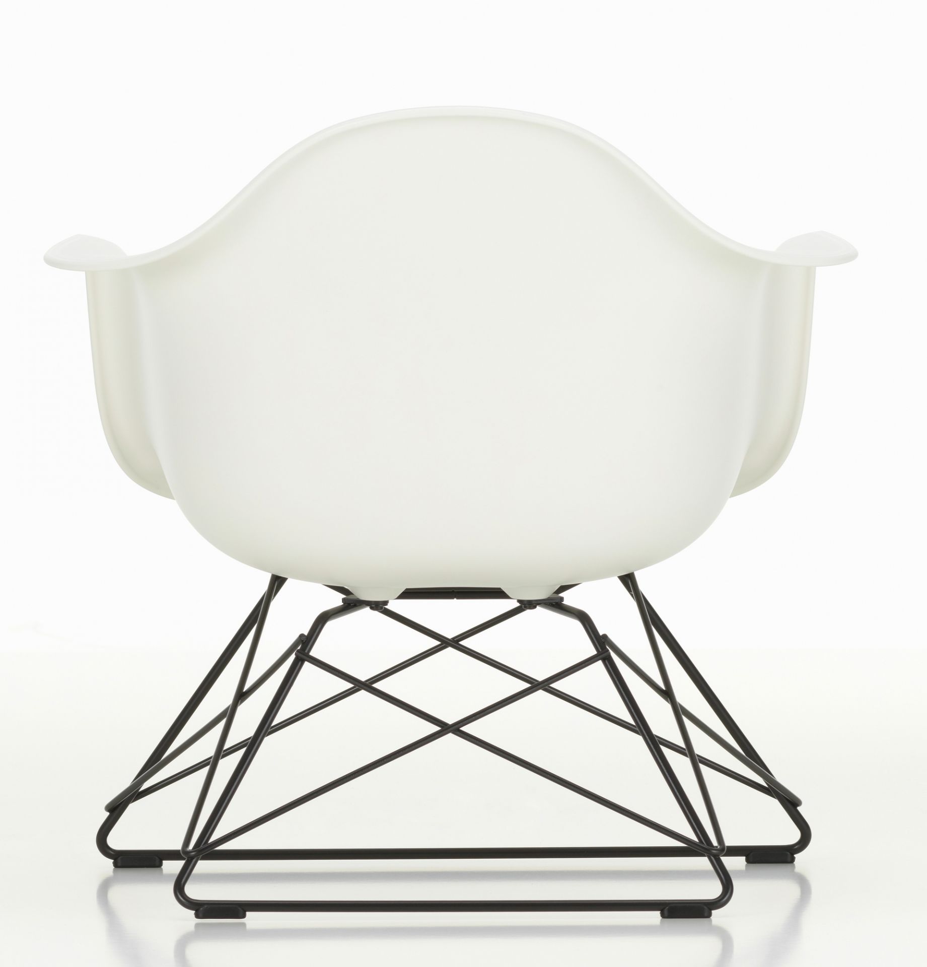 Eames Plastic Arm Chair LAR Stuhl Vitra Weiss - Chrom