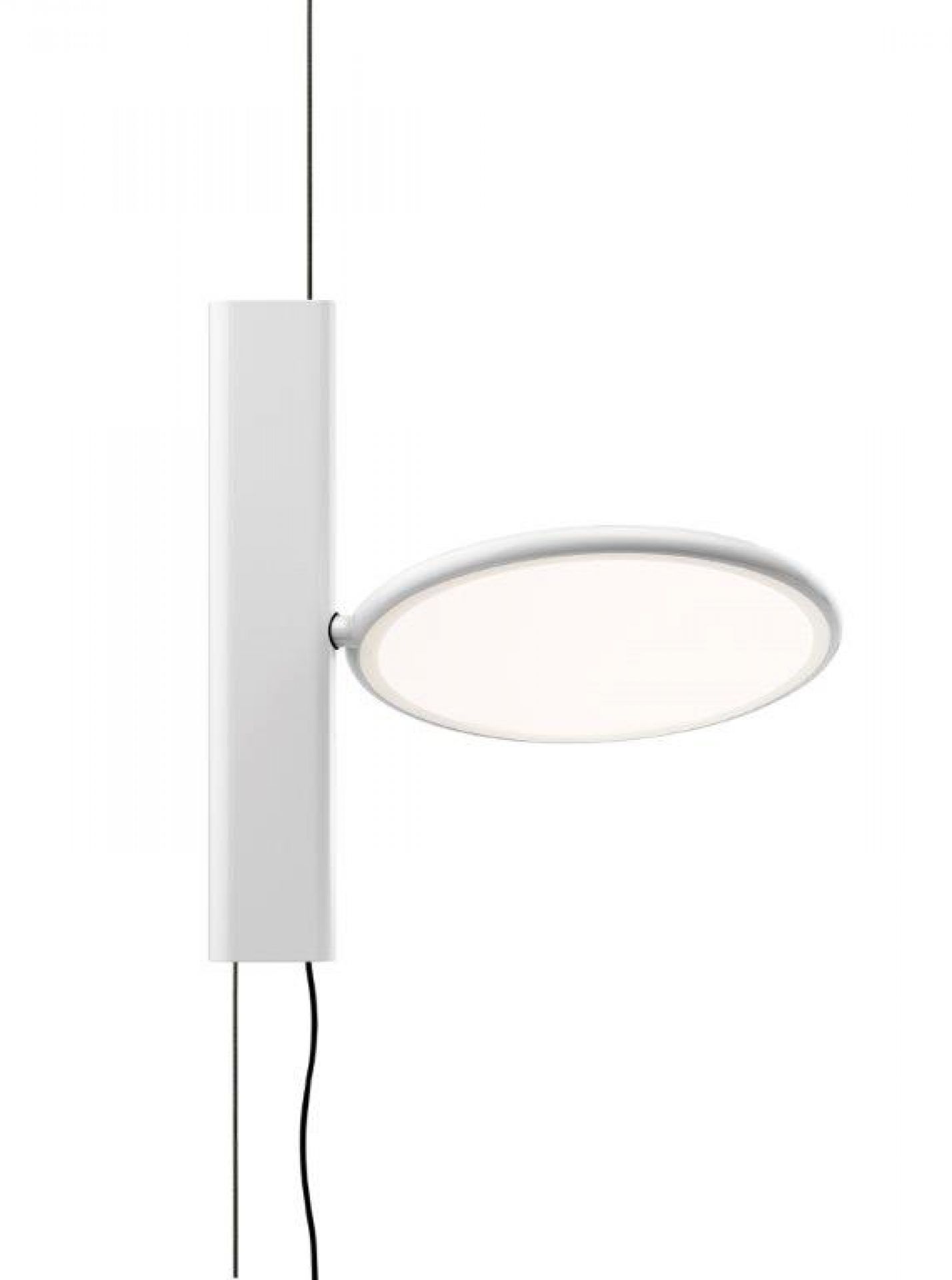 Weiße OK Leuchte von Flos, eine moderne Stehleuchte mit runder LED-Leuchtfläche und minimalistischem Design.