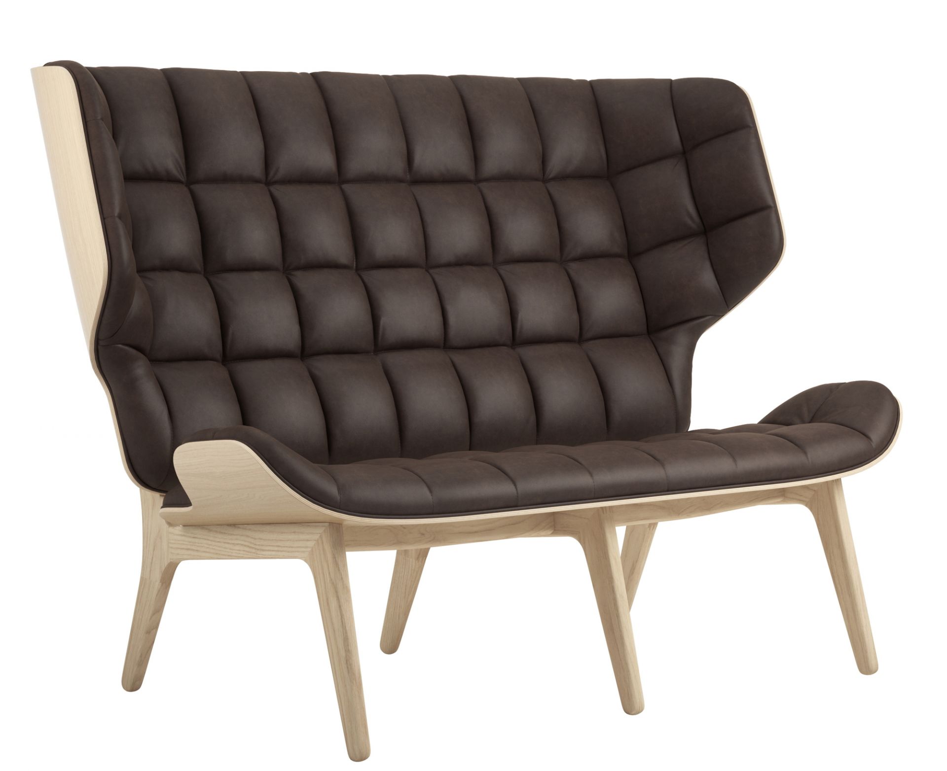 Mammoth Sofa Lederbezug NORR11 Eiche natur Dunes Leder Dunkel braun