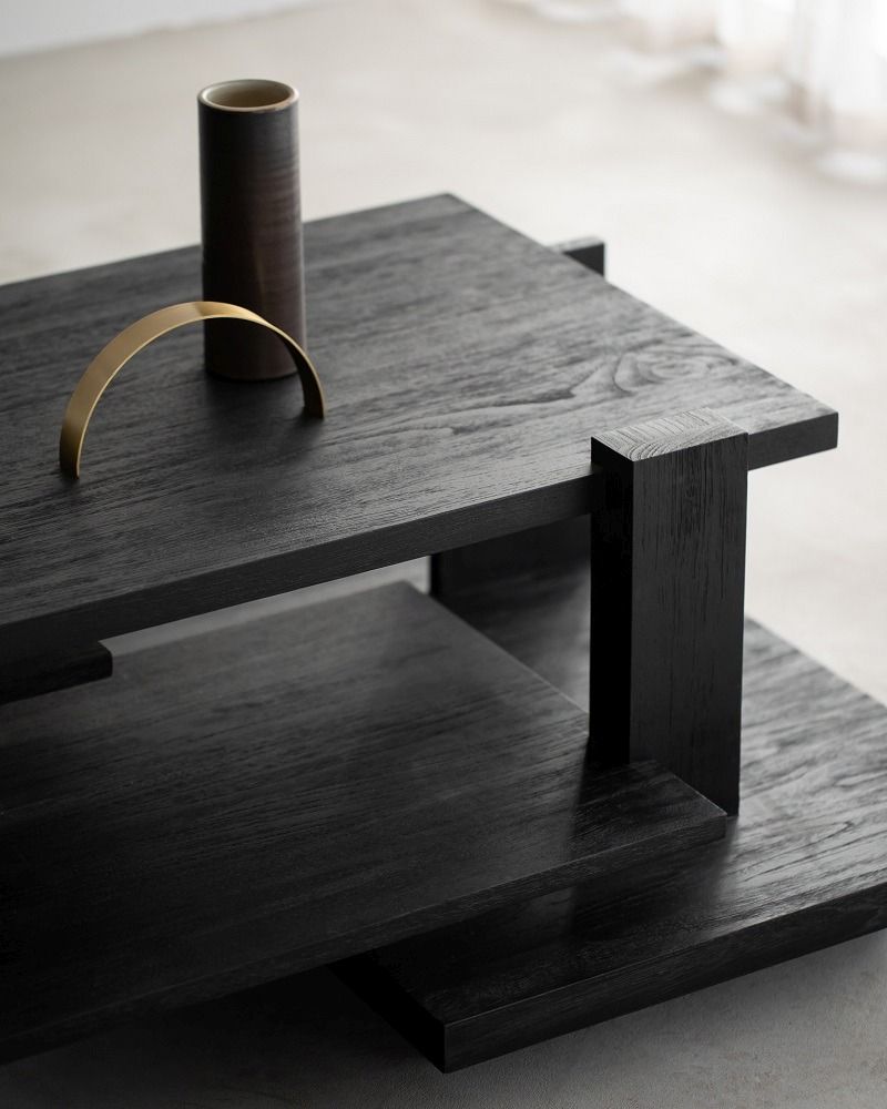 Teak Abstract Coffee table Couchtisch Schwarz Ethnicraft