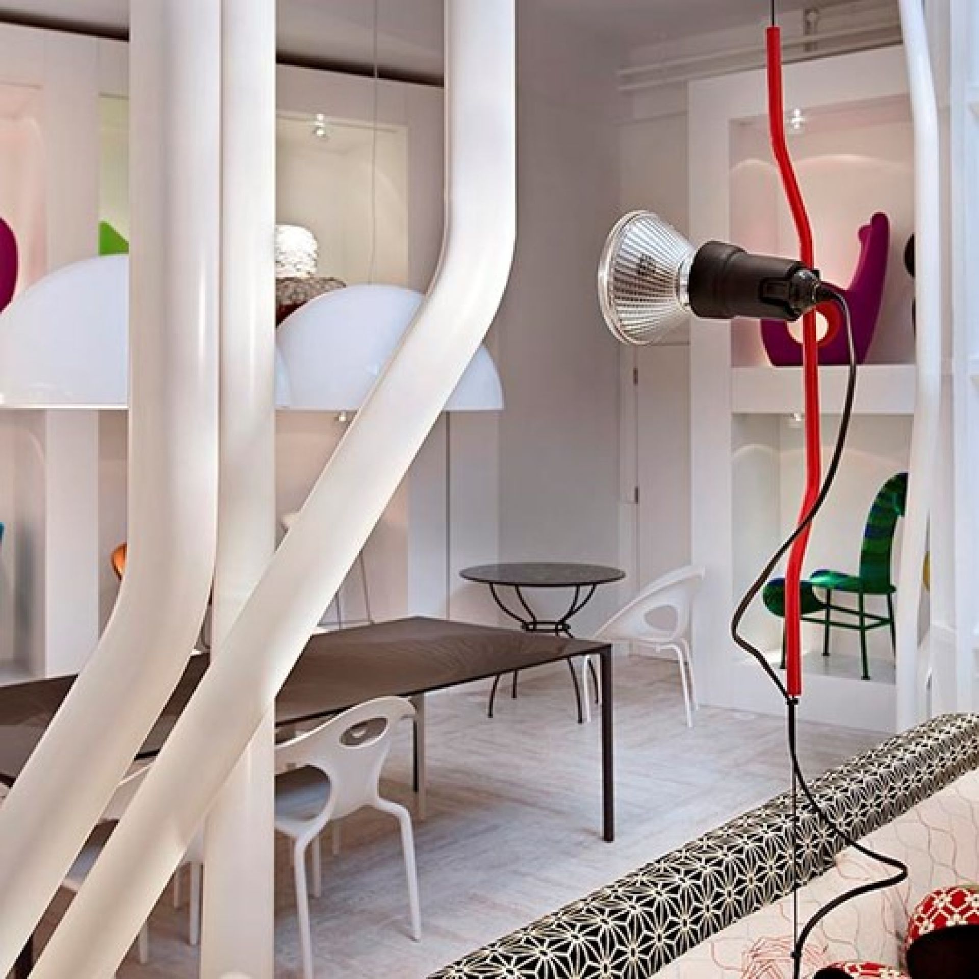 Parentesi Lamp Leuchte mit Schalter Flos Weiß
