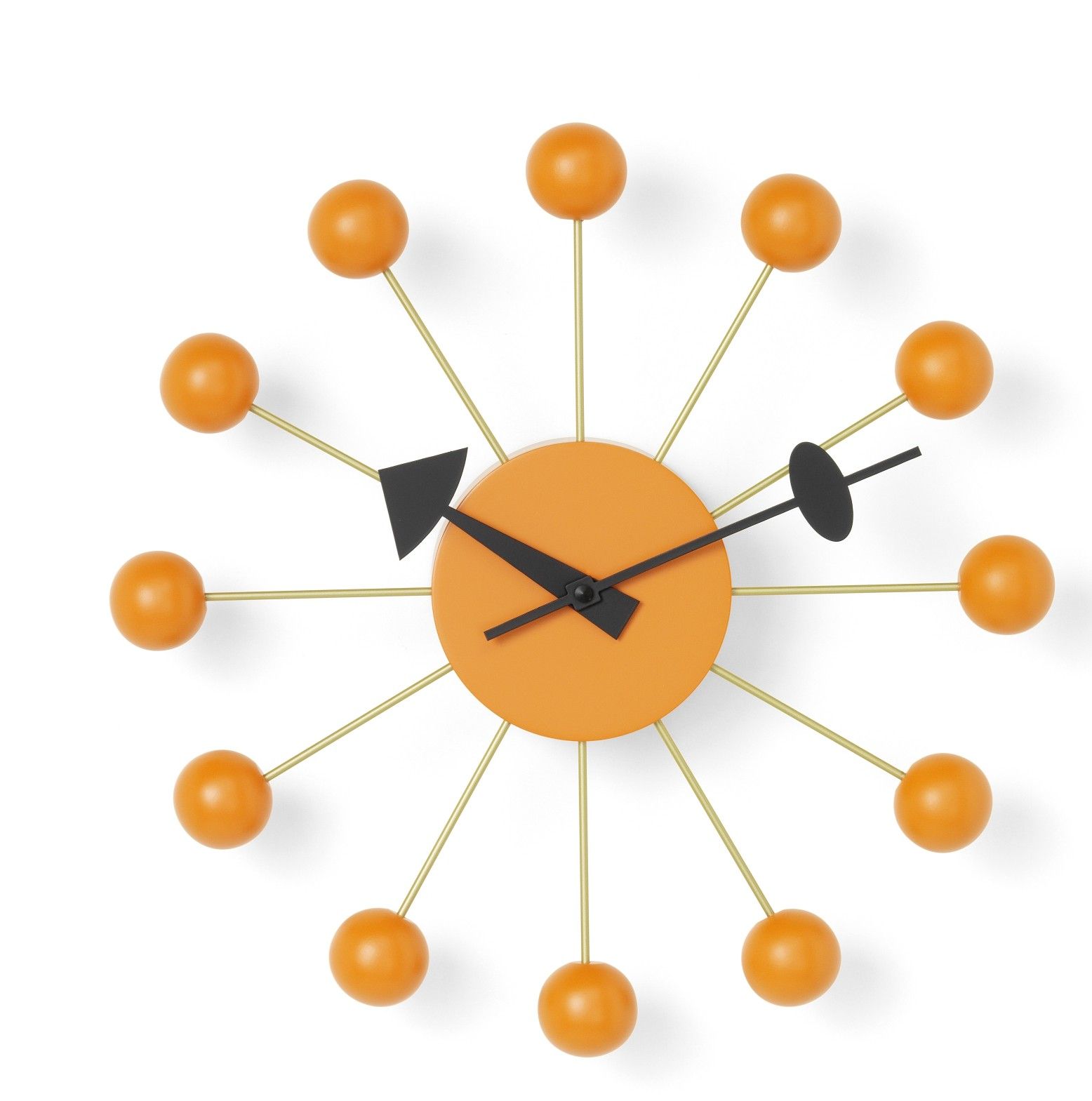Ball Clock Wanduhr - orange Vitra