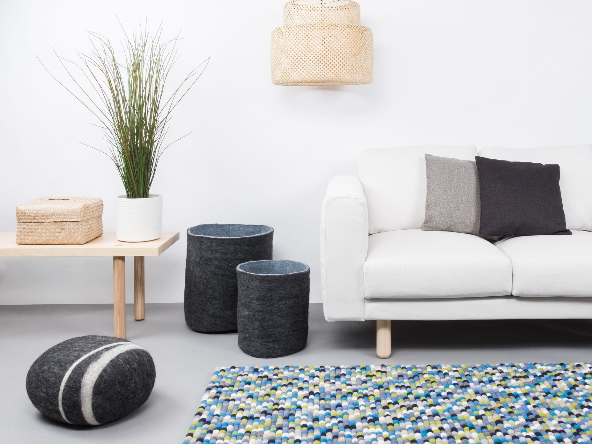 Filzkugel Teppich 160x230 cm Myfelt