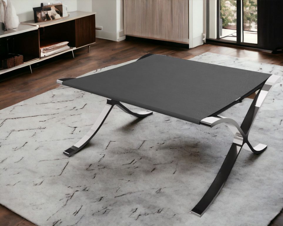 Barcelona Hocker / Hocker Relax mit schwarzem Rindsleder Knoll International 