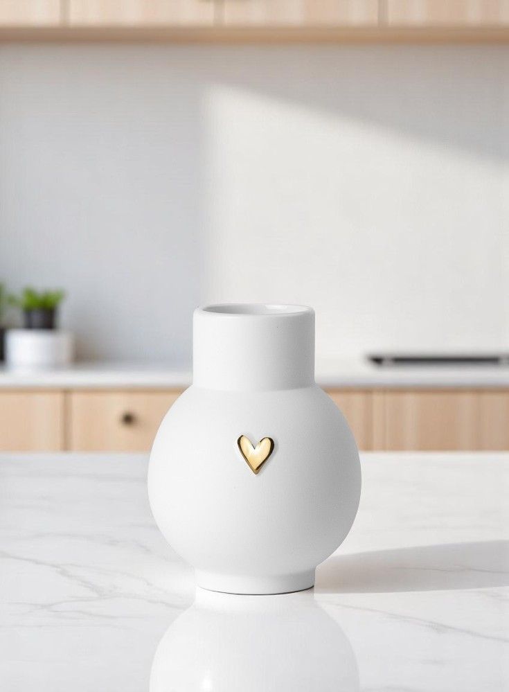 Lovely Mini Kugelvase Herz Gold Räder