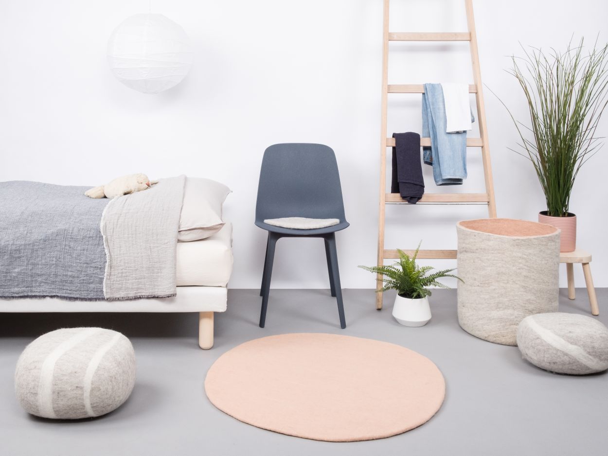 Mono Rund Filzteppich Ø 160 cm myfelt  Merle (Rosa)