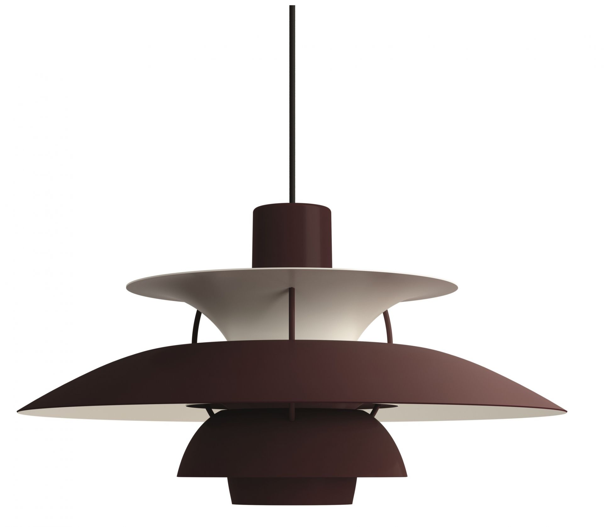 PH 5 Monochrome Pendelleuchte Louis Poulsen Burgundy