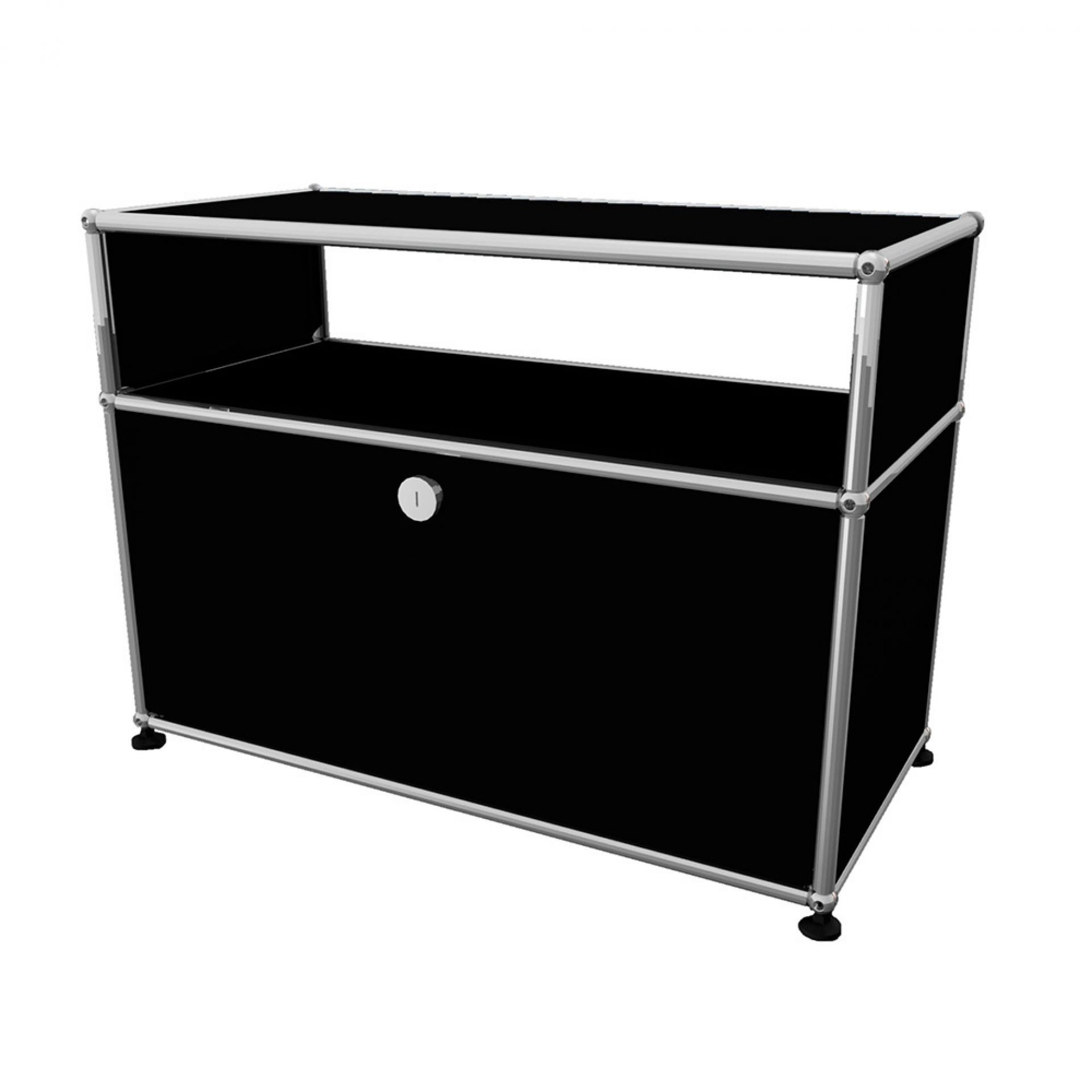 USM Haller Beistellmöbel mit 1 Schublade graphitschwarz