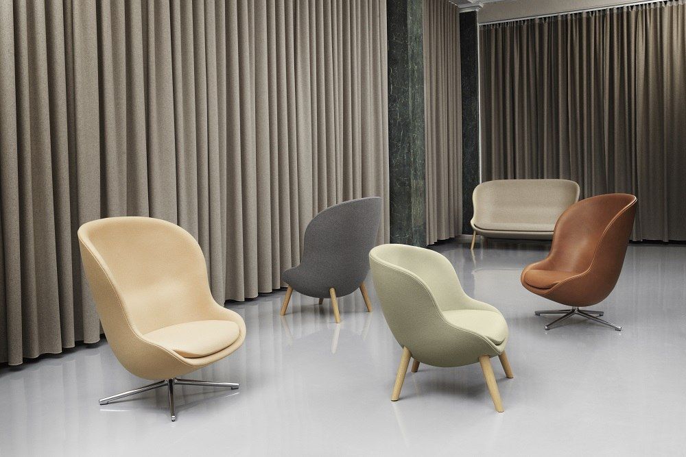 Hyg Lounge Chair High Swivel Sessel mit Drehgestell Normann Copenhagen