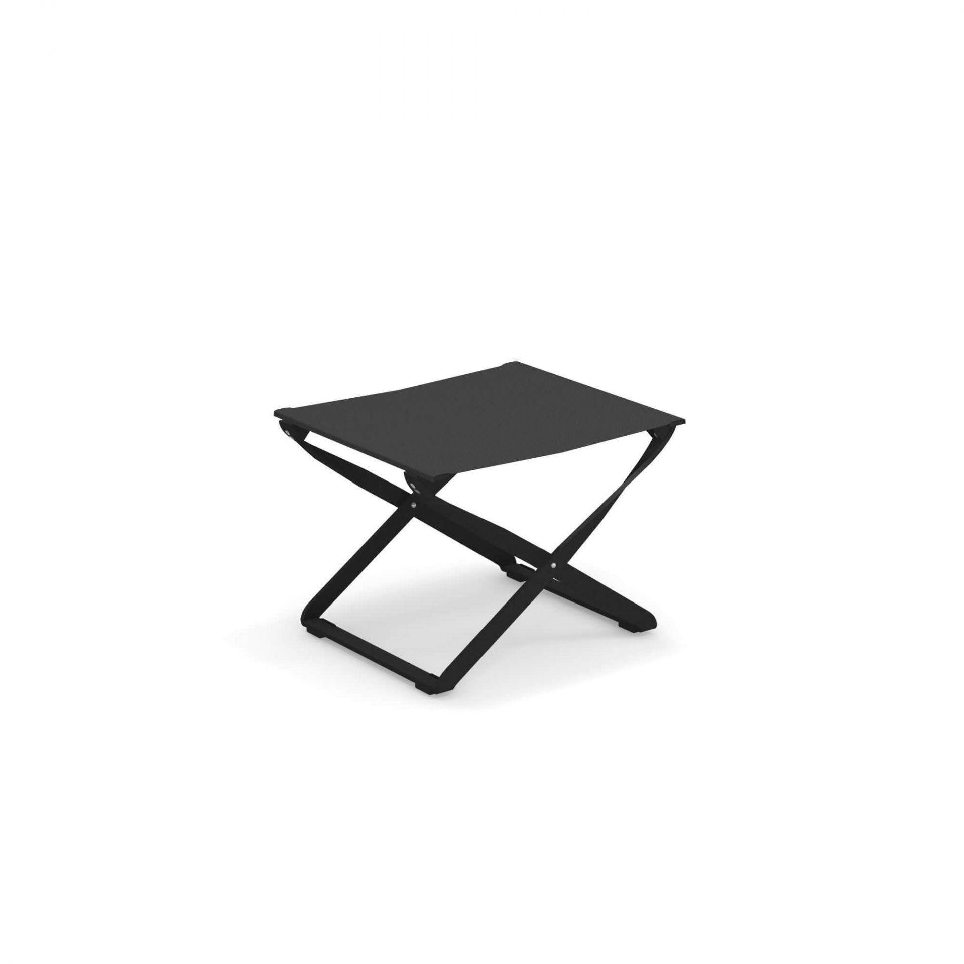 Schwarzer Ciak Hocker von Emu, ein klappbarer Outdoor-Hocker für Garten, Balkon und Camping.