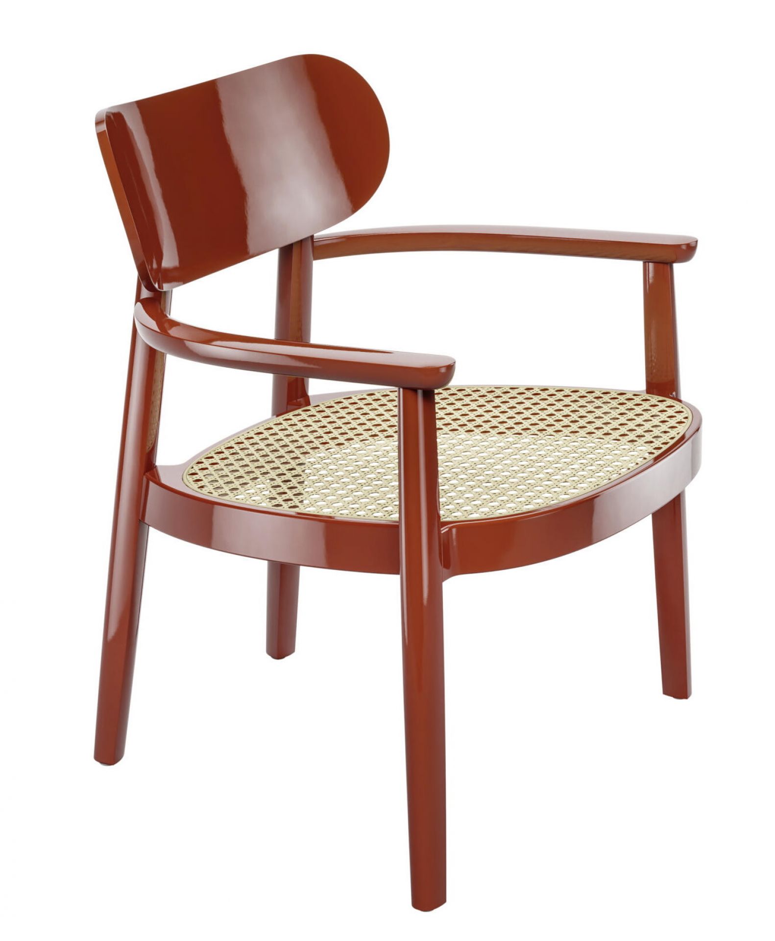 Holzsesessel mit Armlehnen 119 F Hochglanz Thonet