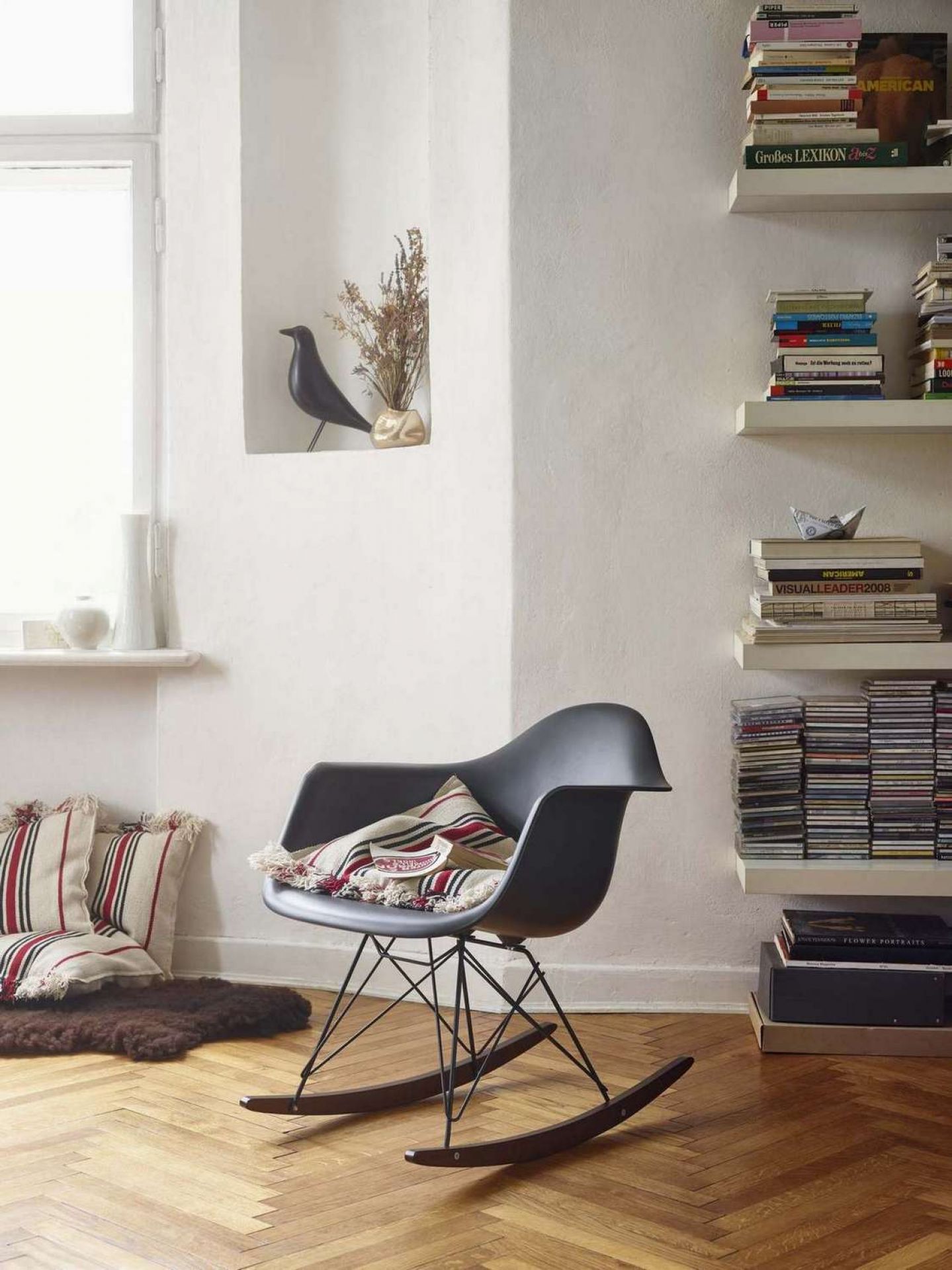 Eames Plastic Arm Rocking Chair RAR Black Collection Schaukelstuhl Vitra