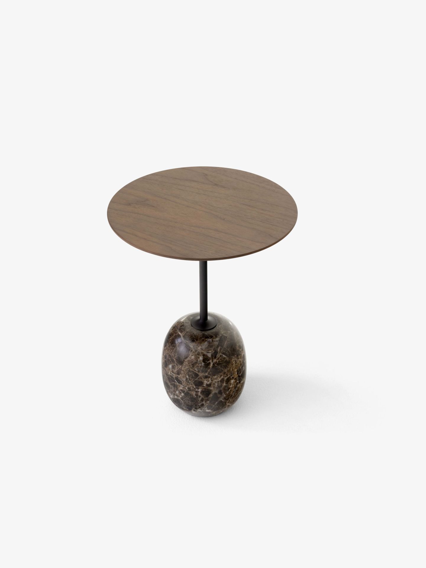 Lato LN8 / LN9 Beistelltisch mit Holzplatte AndTradition Nussbaum - Marmor Emparador