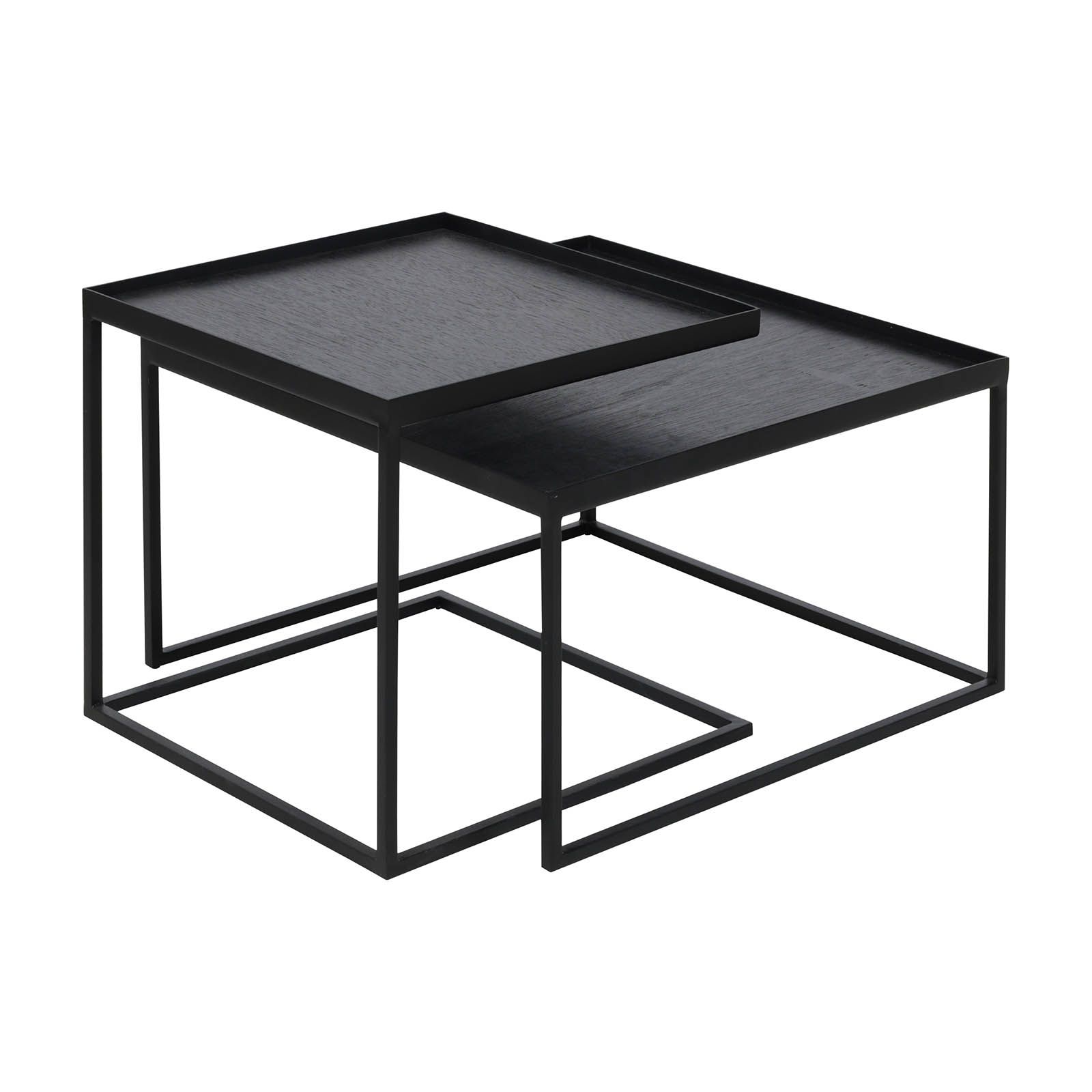 Couchtisch 2-er Set Schwarz quadratisch S/L Ethnicraft