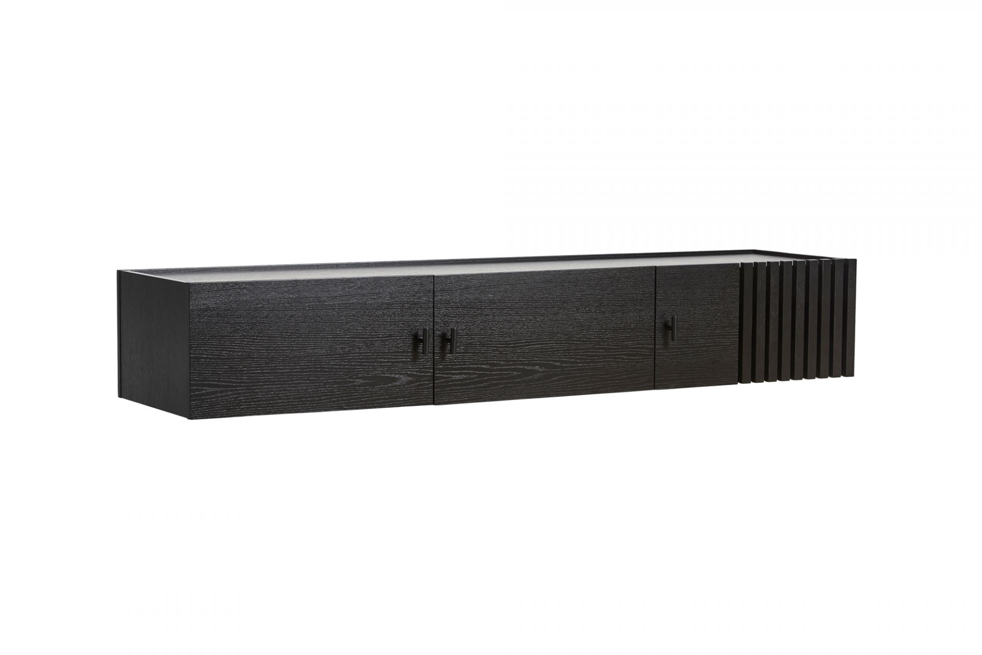 Array Low Sideboard Wandmontiert Schwarz Lackierte Eiche Woud