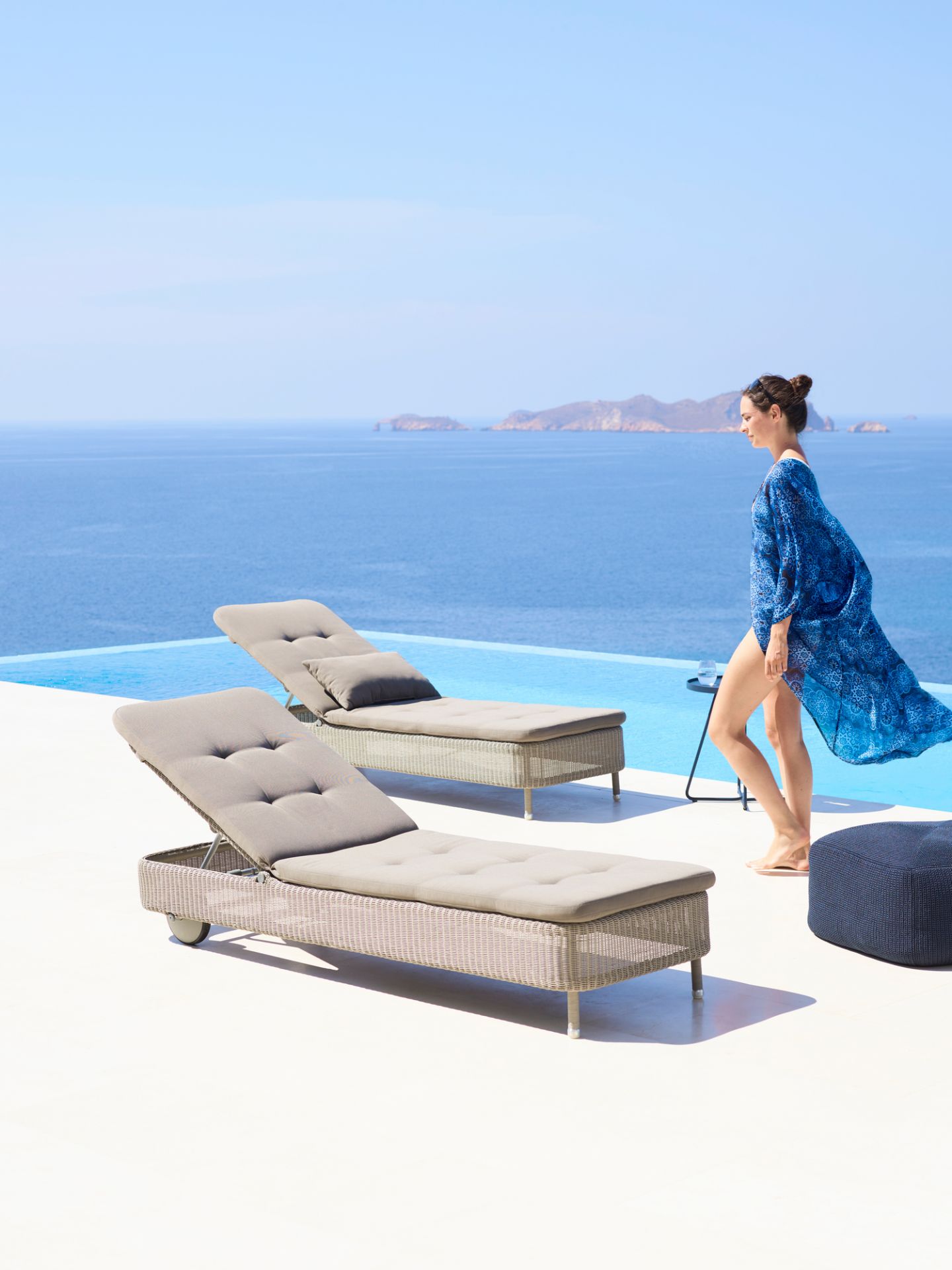 Presley Outdoor Kissensatz für Sonnenliege Cane-Line hellgrau