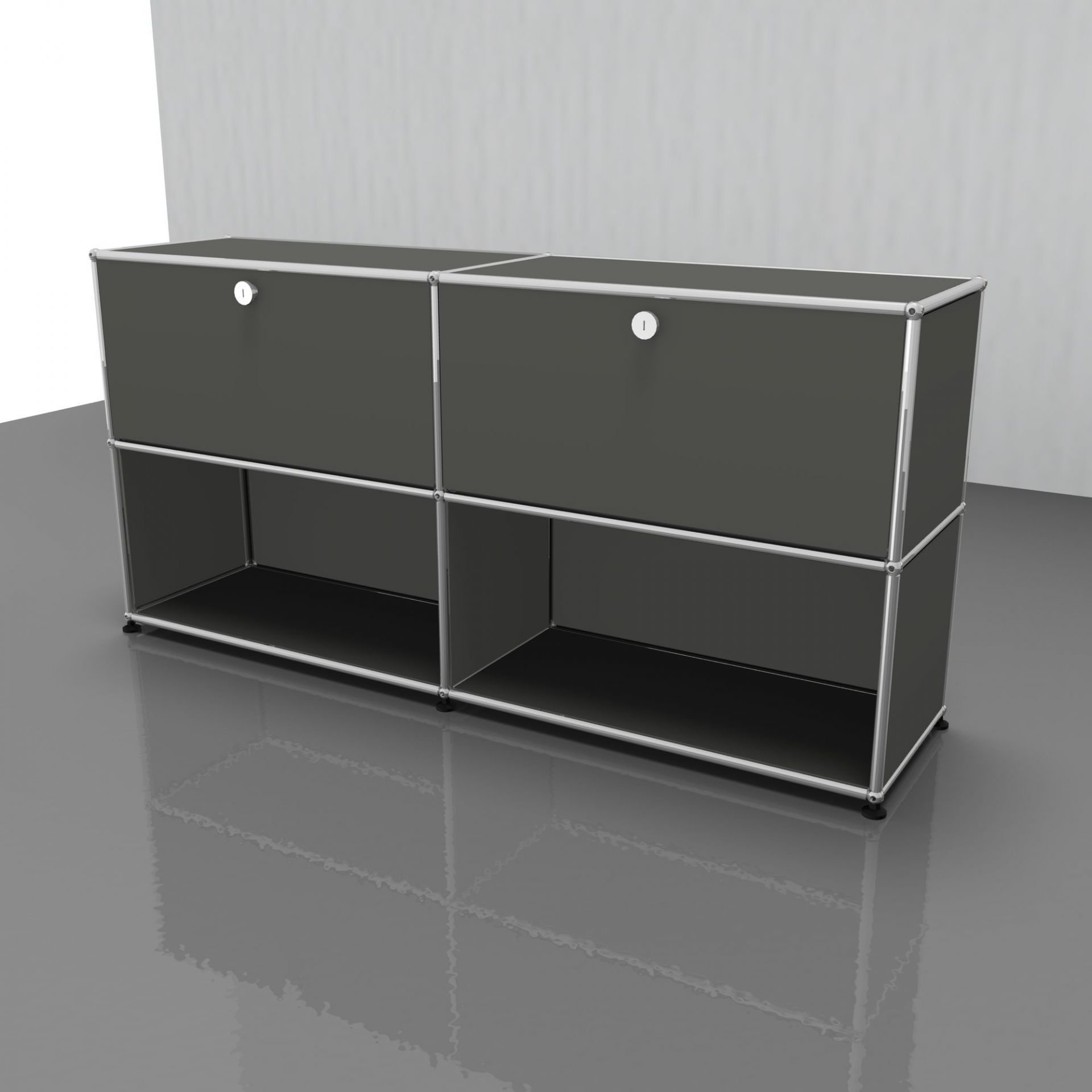 USM Haller Sideboard mit 2 Klappen mittelgrau