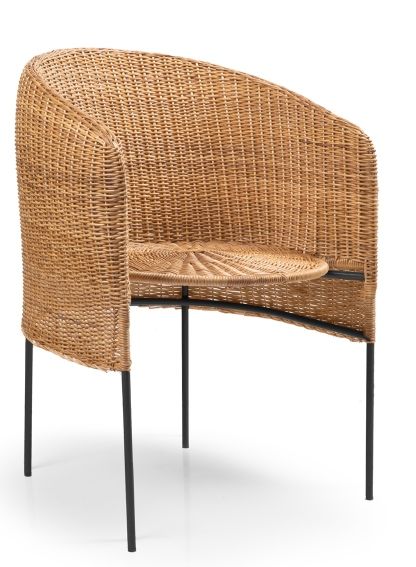 Caribe Natural Dining Chair Stuhl Outdoor ames Rohes Naturmaterial / Schwarz