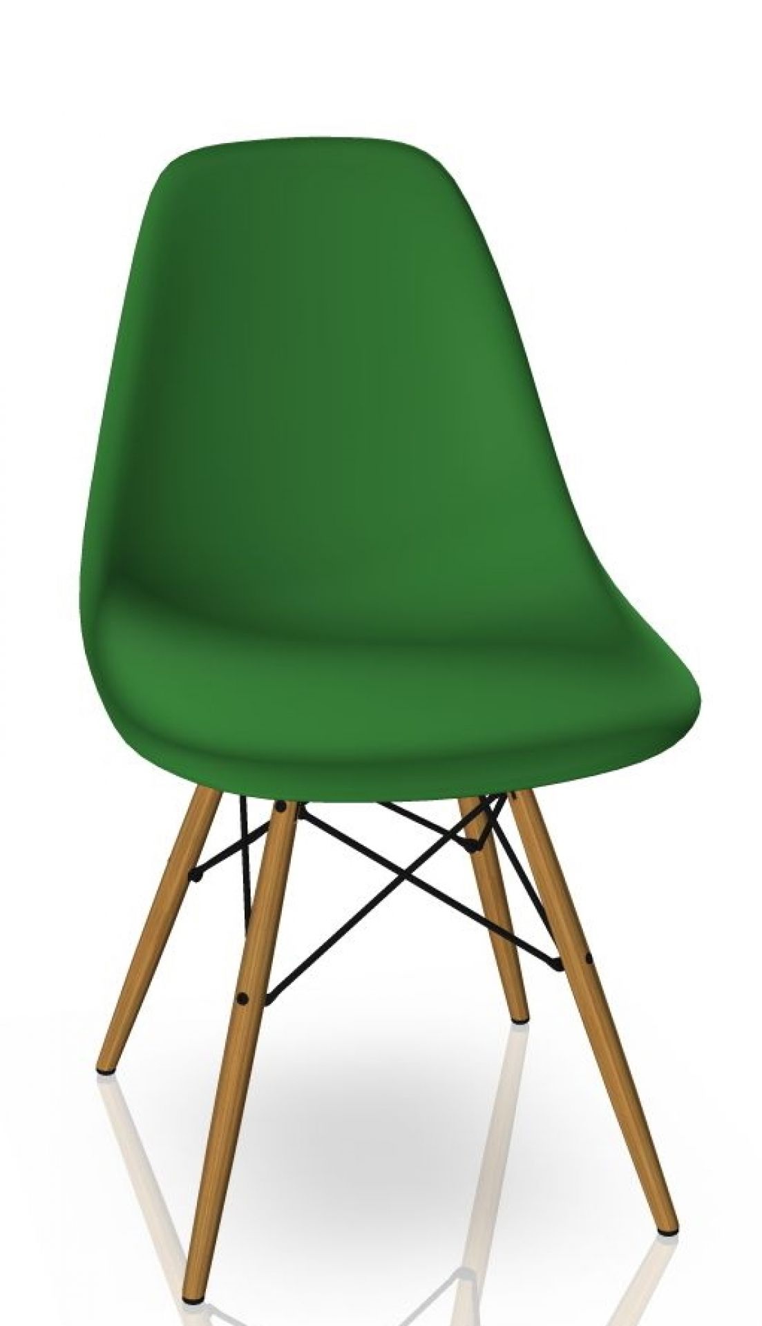 Eames Plastic Side Chair DSW Stuhl Vitra Esche honigfarben-Grün