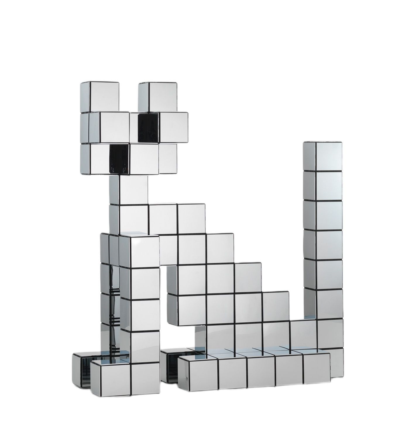 Panton Cubes Cat Chrom Skulptur / Tierfigur Vitra