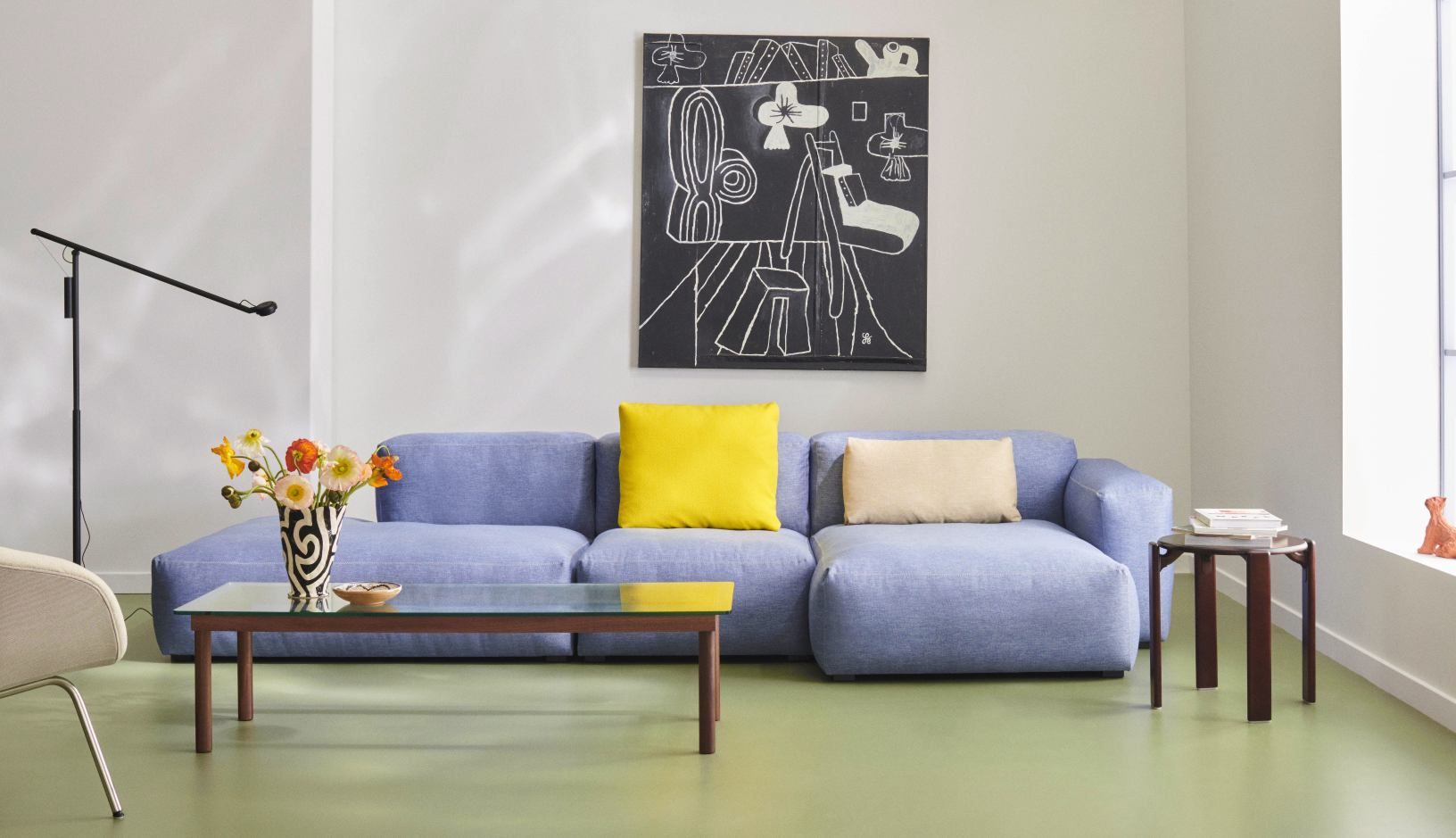 Mags Soft Sofa 3-Sitzer Combination 4 mit Armlehne links Hay 