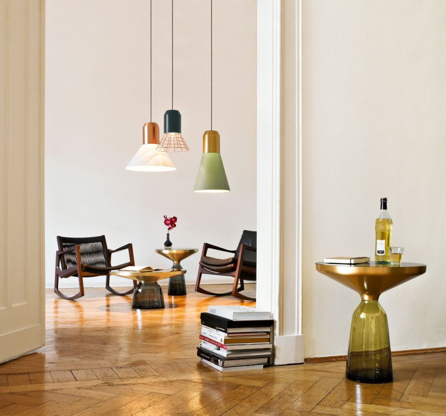 NUR Tischplatte Ersatzteil Strohmarketerie für Bell Side Table Beistelltisch MOKKABRAUN ClassiCon EINZELSTÜCK