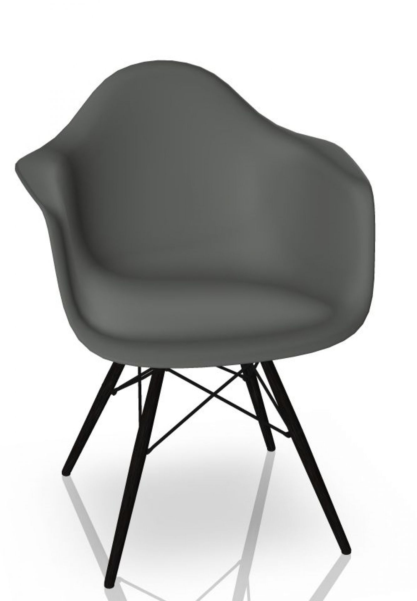 Eames Plastic Arm Chair DAW Stuhl Vitra Ahorn schwarz - Granitgrau