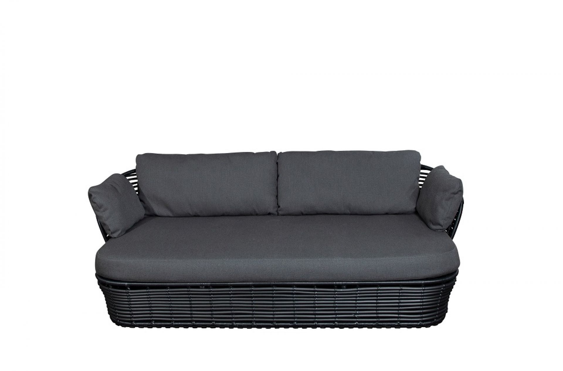 Basket Outdoor 2-Sitzer Sofa Cane-Line Gestell Graphit / Kissen Grau