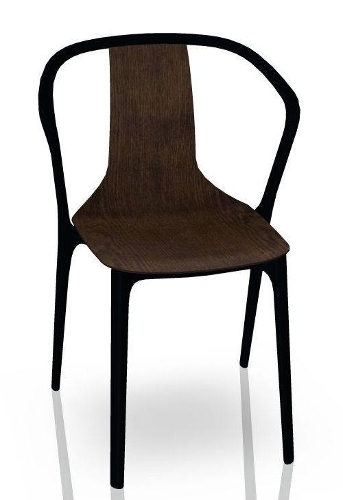 Belleville Armchair Wood Stuhl Eiche dunkel Gestell tiefschwarz Vitra EINZELSTÜCK