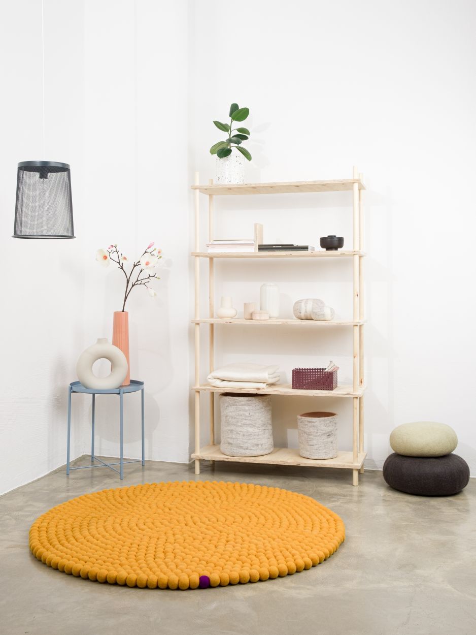 Big One Rund Filzteppich Ø 200 cm myfelt Ockergelb