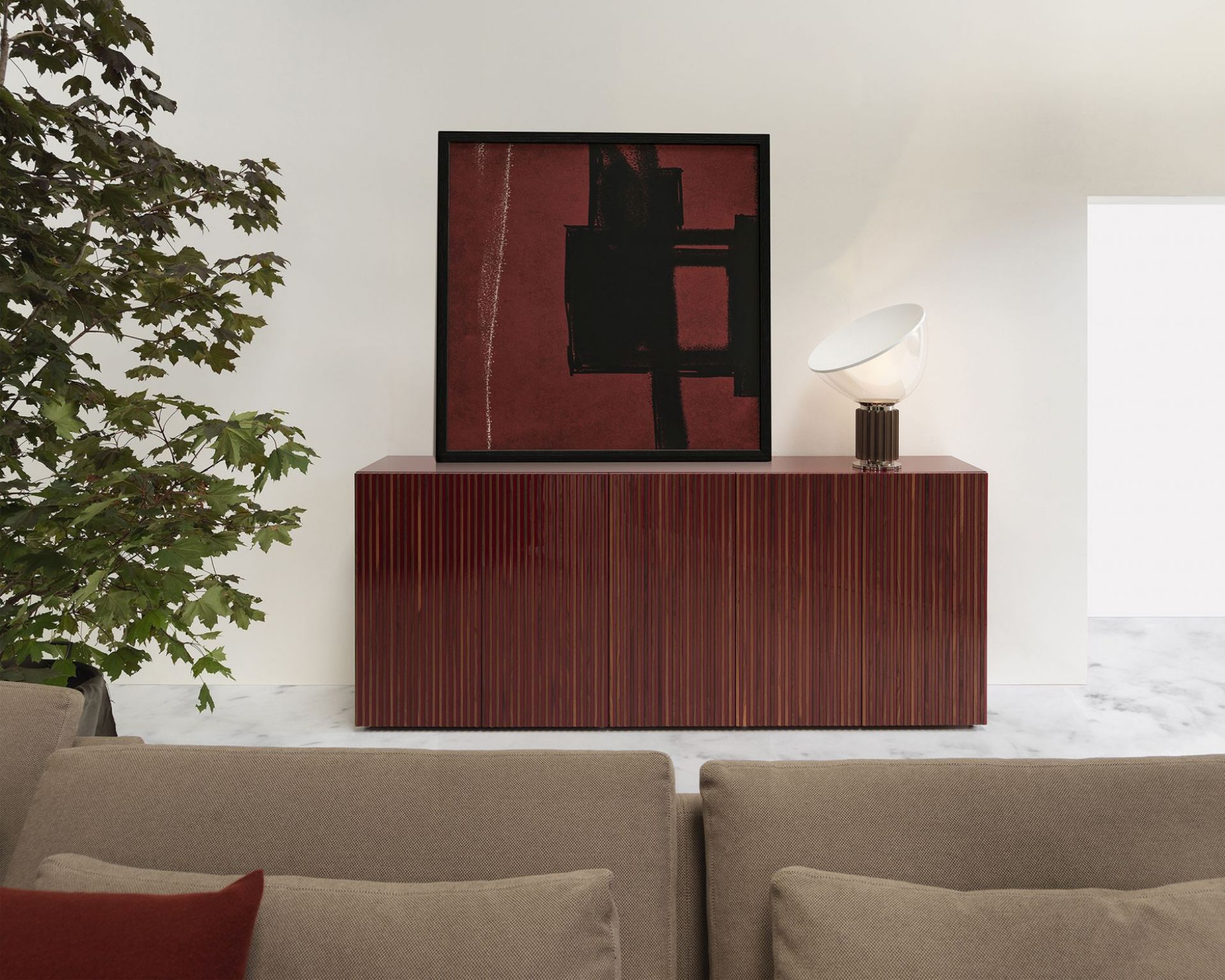 Leon Decor Anrichte 4 Türen Weinrot Casamania Horm