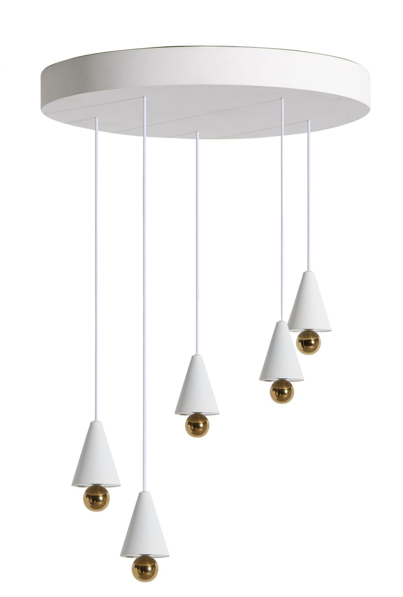 Cherry Pendant light Pendelleuchte 5-er Set Runde Platte Petite Friture Weiß