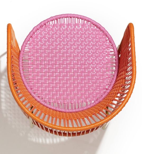 Caribe Dining Chair Stuhl Outdoor ames Orange / Kaugummirosa / Currygelb