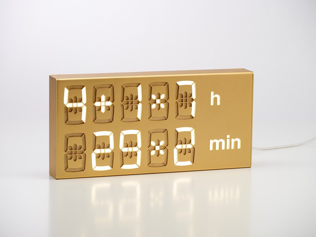 Digital clock LED Digitaluhr / Tischuhr / Wanduhr GOLD Albert Clock 