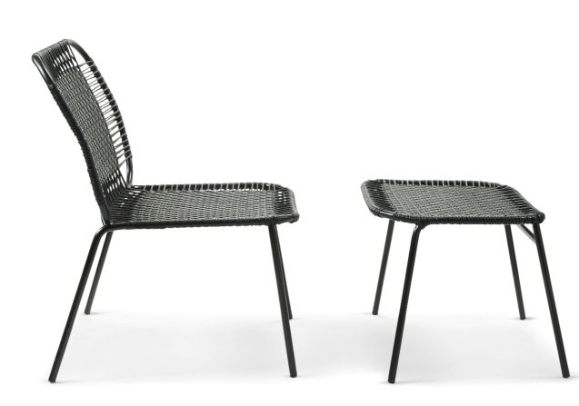 Cielo Footstool Fußhocker Outdoor ames Schwarz - Schwarz