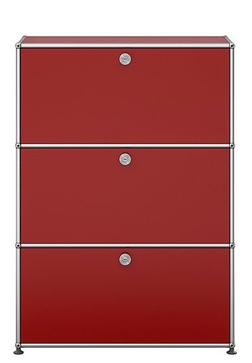 USM Haller Highboard mit 3 Klappen – QUICK SHIP - rubinrot