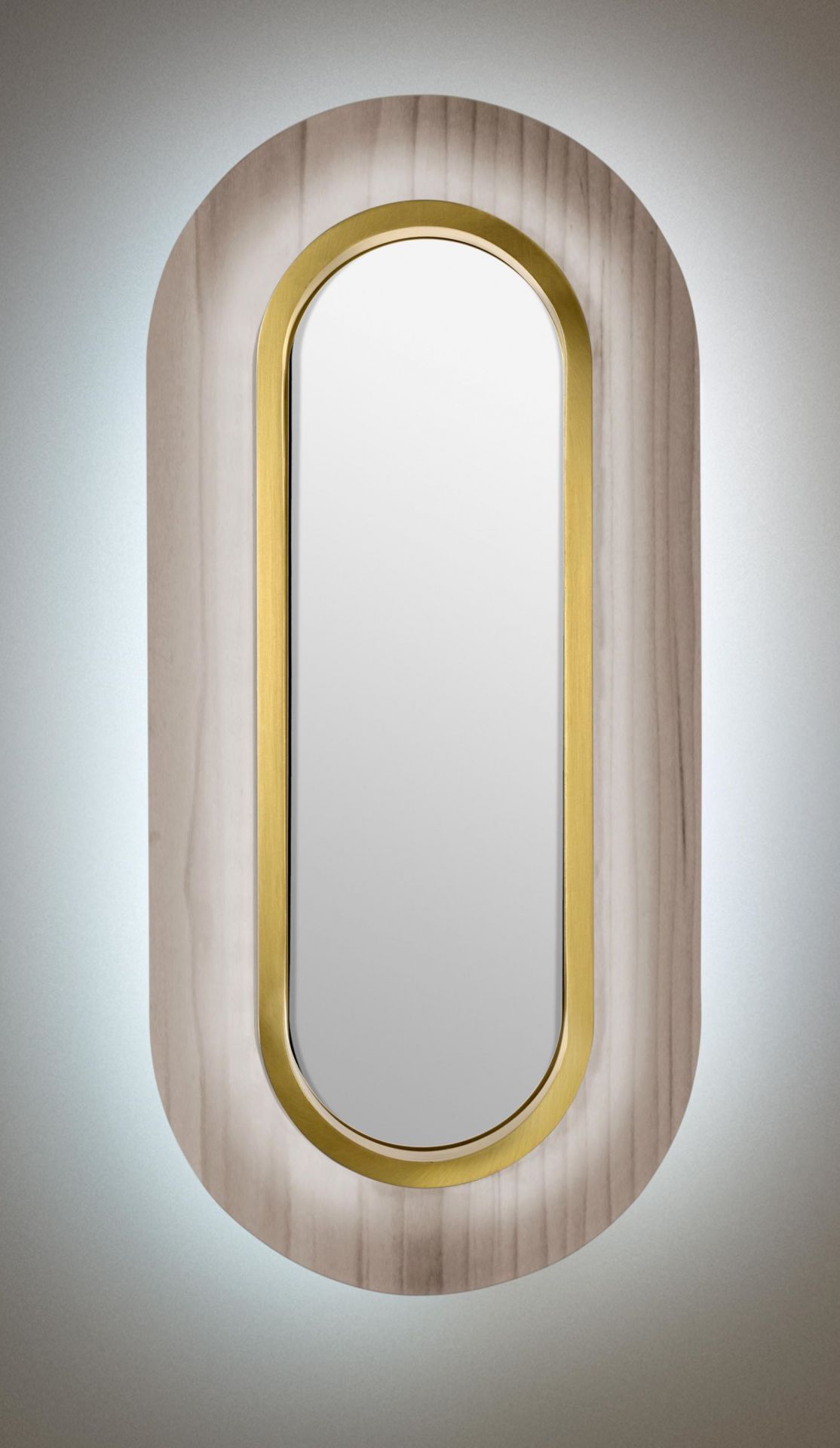 Lens LED Wandleuchte oval Metallring in Gold Grau LZF Lamps