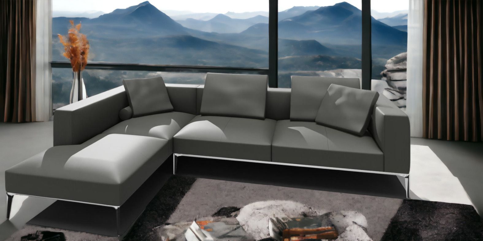 Jaan Living 3 Sitzer Sofa mit 2 Rückenkissen, 2 Komfortkissen & 2 Komfortrollen Kombi Q21 Walter Knoll 