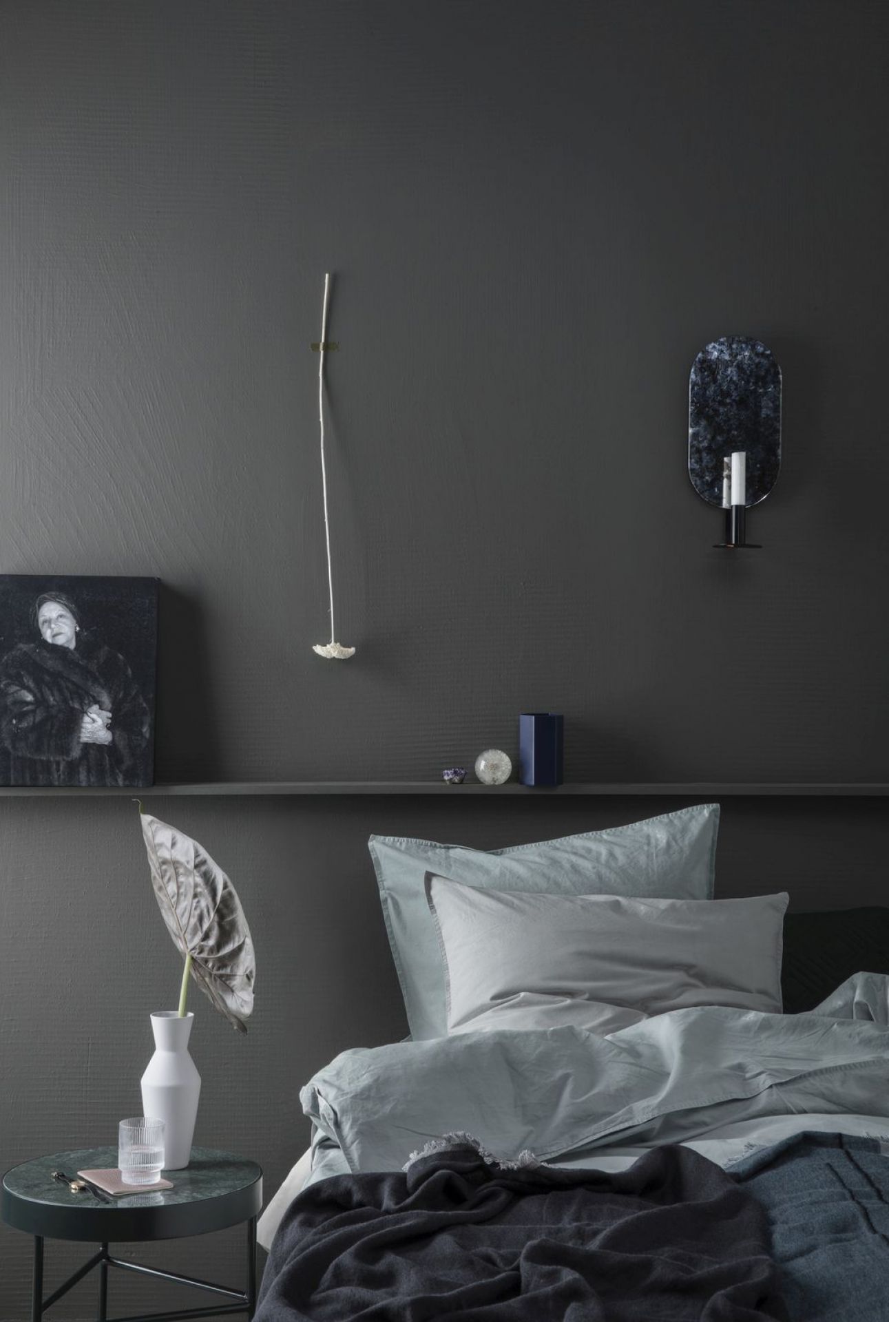 Marble Table Beistelltisch Ferm Living 40 Schwarz