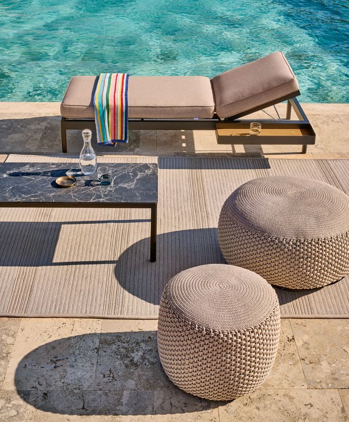Pouf Hocker Groß Indoor / Outdoor Weishäupl Sand