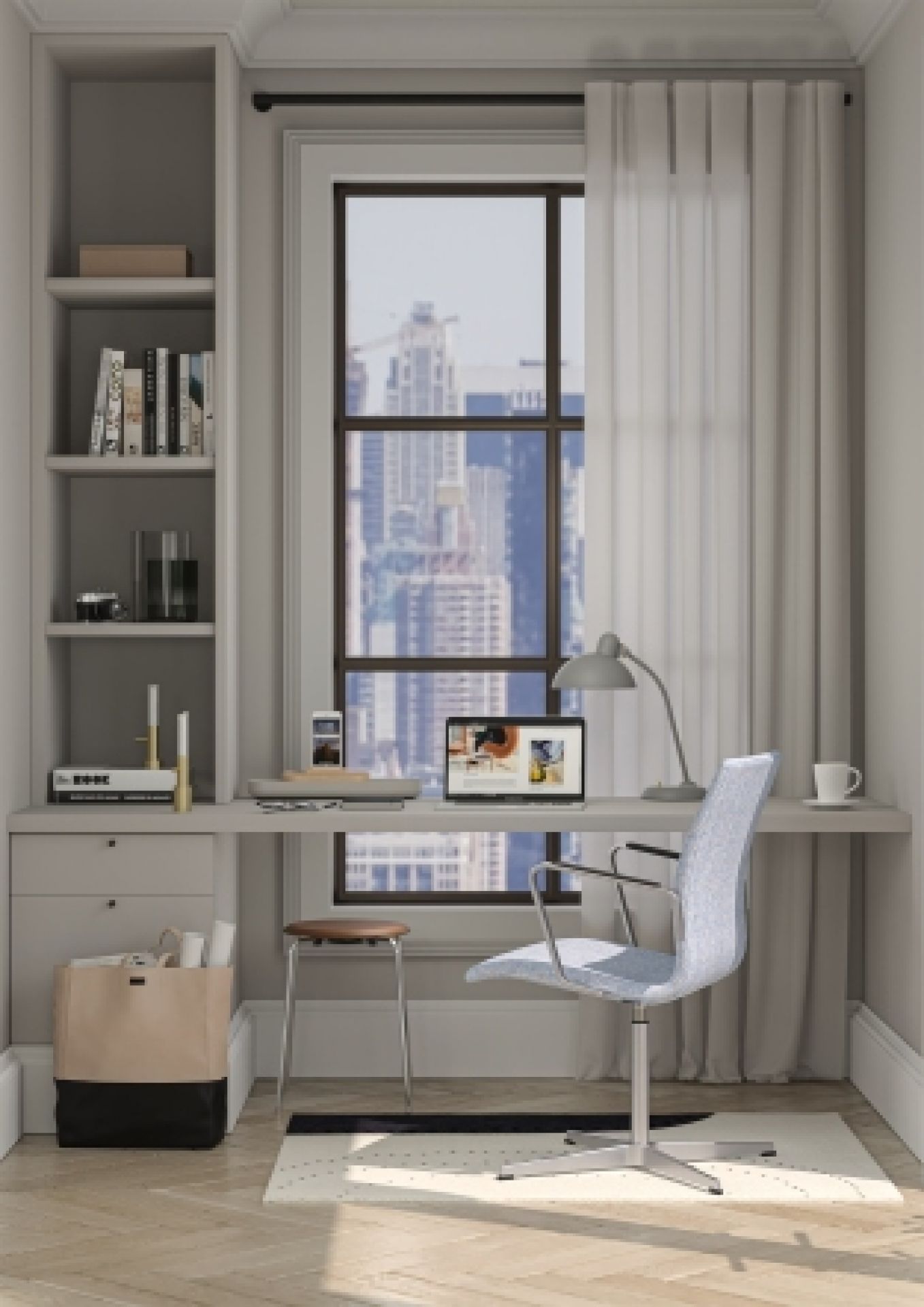 6556 T Tischleuchte KAISER idell Fritz Hansen Easy grey