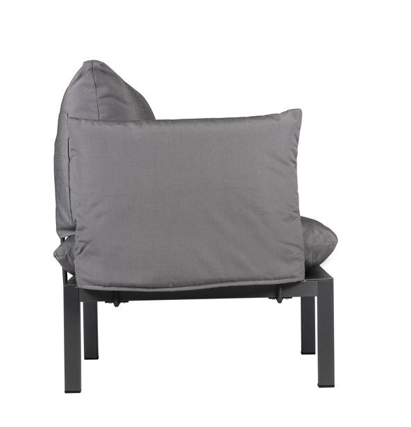 Fiam Domino Outdoor Sofa 2-Sitzer mit Armlehnen und Kissen Jan Kurtz Schwarz/Graphitgrau
