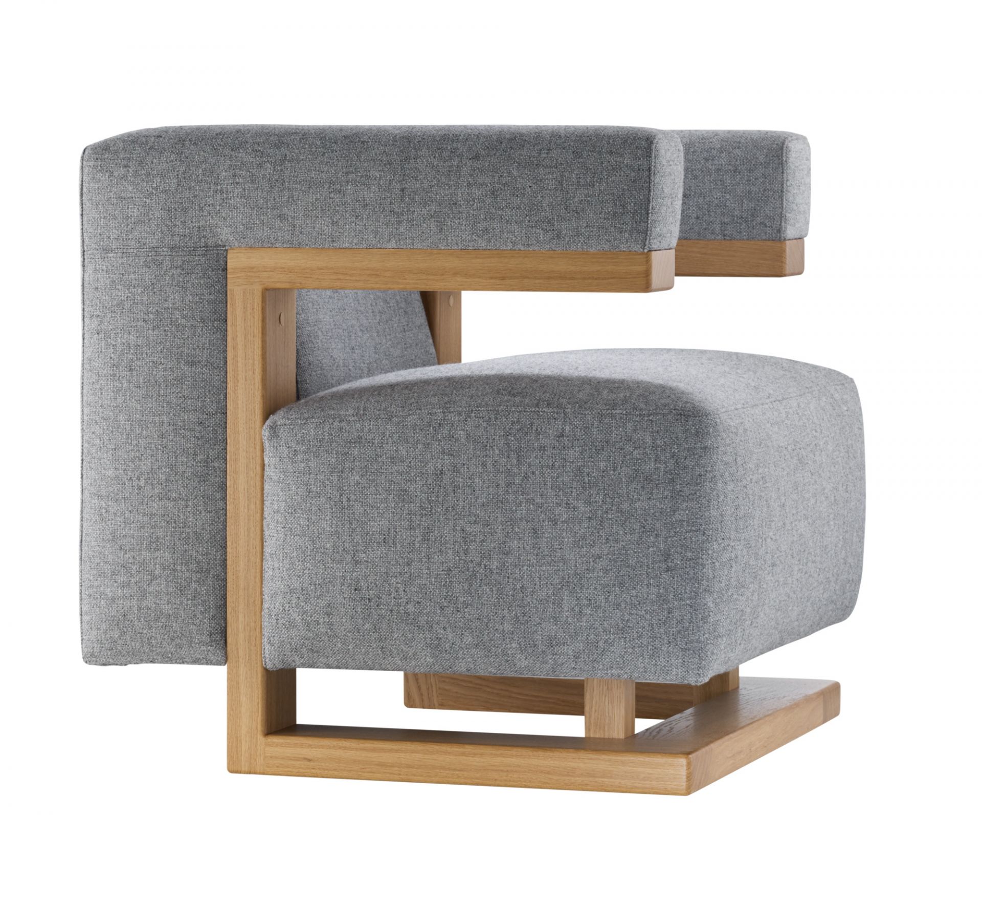 Gropius F51 Sessel Bauhaus Reedition Tecta Hallingdal 130 Grau / Gestell Eiche massiv