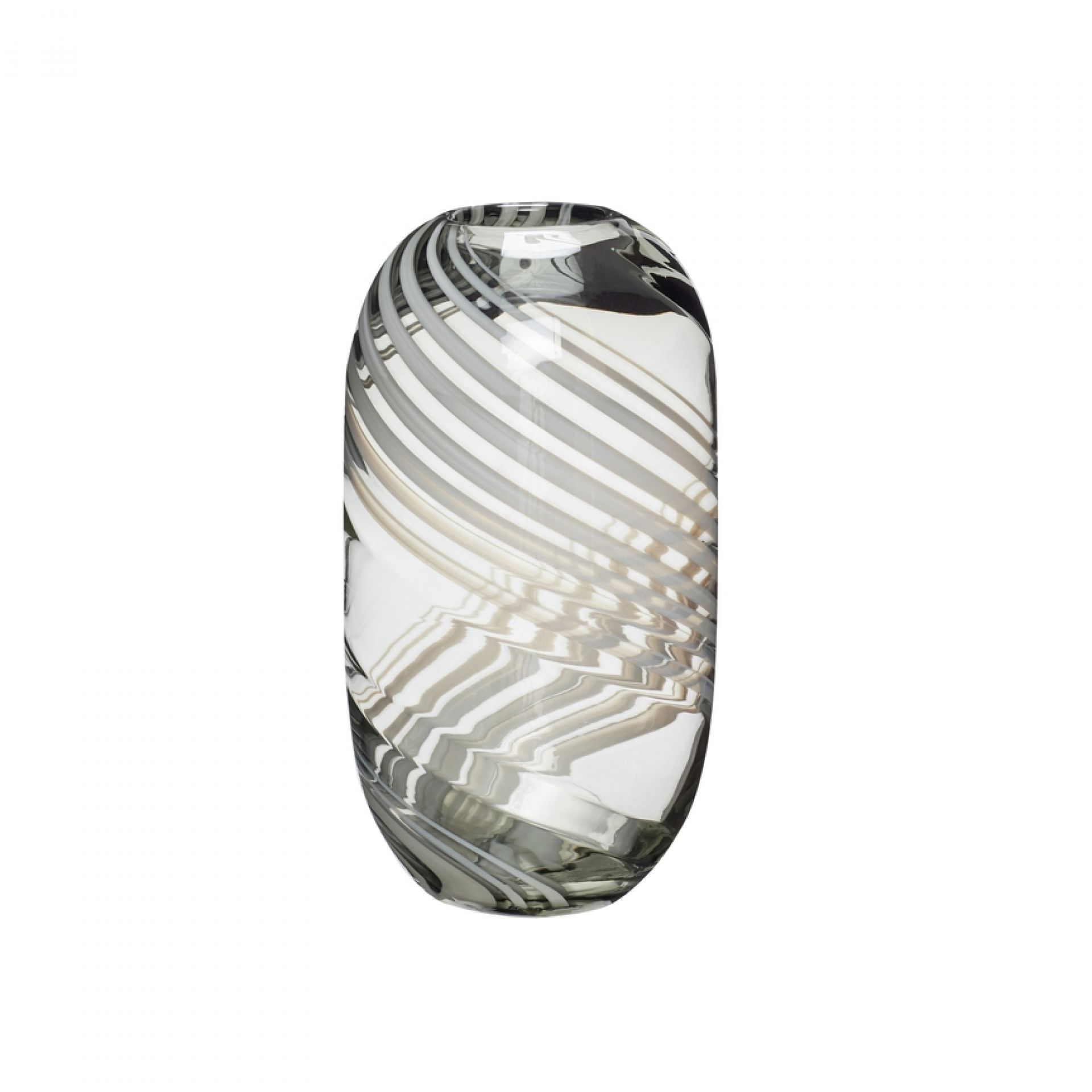 Vase Glas grün/weiß Hübsch Interior EINZELSTÜCK