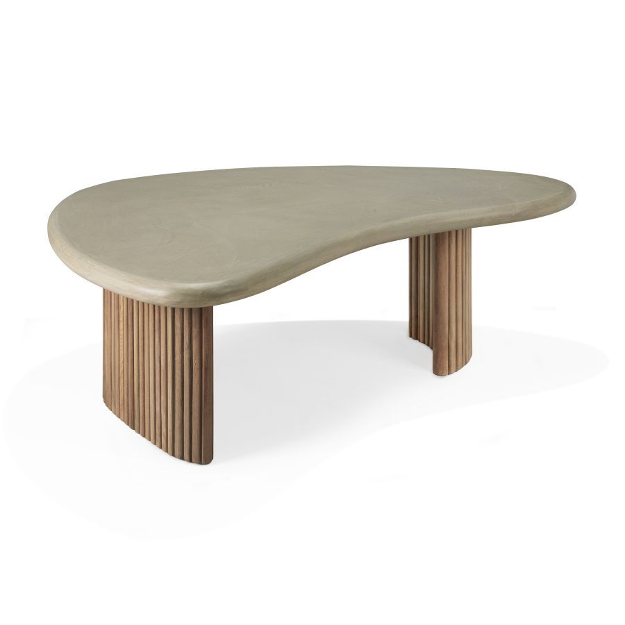 Boomerang Outdoor Couchtisch Beton/Teak Ethnicraft