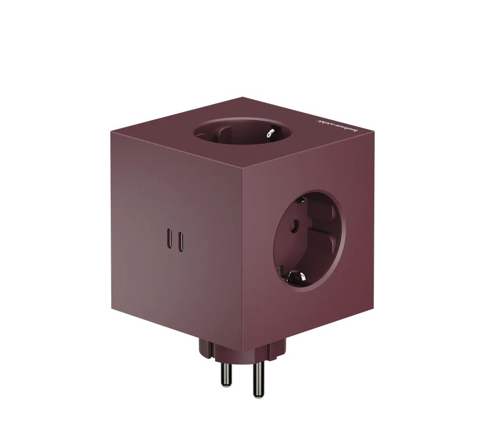 Square 2 - Avolt x Bauhaus Archiv Steckdosenwürfel exclusive Edition Mulberry Red dfp Design